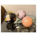 World Globes Set of 3 - Map Design Decorative Globe Ornaments
