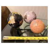 World Globes Set of 3 - Map Design Decorative Globe Ornaments