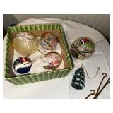 Glass Christmas Ornaments - Santa & Tree Festive Scenes