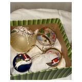 Glass Christmas Ornaments - Santa & Tree Festive Scenes