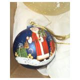 Glass Christmas Ornaments - Santa & Tree Festive Scenes