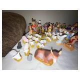 Aux Touque France Nativity Scene - Hand-Painted Ceramic Figures with Animals & Stone Oven