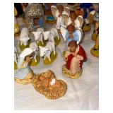Aux Touque France Nativity Scene - Hand-Painted Ceramic Figures with Animals & Stone Oven