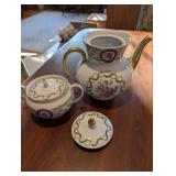 HAVILAND Limoges Floral Dinnerware Set - 8 Place Settings With Teapot, Sugar Bowl, and Serving Plates