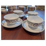 HAVILAND Limoges Floral Dinnerware Set - 8 Place Settings With Teapot, Sugar Bowl, and Serving Plates