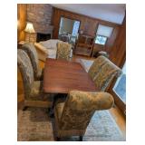 Watertown Table Slide Dining Table Set with 6 Damask Chairs - Made in USA