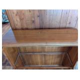 Vintage Oak 4-Door Glass-Front Display Cabinet / China Hutch