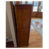 Vintage Oak 4-Door Glass-Front Display Cabinet / China Hutch