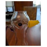 Kosta Boda Glass Pitcher Carafe - Purple Handle & Yellow Spout