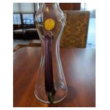 Kosta Boda Glass Pitcher Carafe - Purple Handle & Yellow Spout