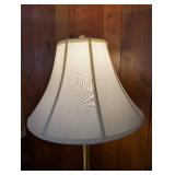 Brass Floor Lamp with Glass Table Shelf - Vintage Mid-Century Style