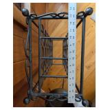 Wrought Iron Wine Bottle Rack - Freestanding with Circular Ring Design