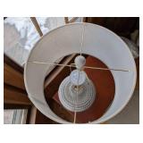 Dotted Ceramic Table Lamp - Linen Shade, Neutral Gray-Beige Finish