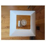 Modern Table Lamp with Brushed Aluminum Base and Square Fabric Shade - 1 Light