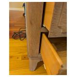 Crescent Furniture 3-Drawer Nightstand Gray Wash Wood Bedroom Table with USB outlet