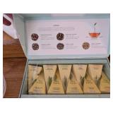 Tea Forte Lotus Tea Gift Box with Williams-Sonoma Double-Wall Latte Cup & Heart-Shaped Wood Board