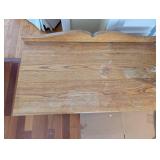 Vintage Oak Sideboard Buffet with Carved Crest & Brass Hardware