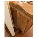 Vintage Oak Sideboard Buffet with Carved Crest & Brass Hardware