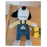 Peanuts Snoopy & Woodstock Plush Pair in Denim Overalls