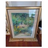 Joseph Bayol Framed Garden Print - Yellow Daisies in Bloom, Gold Frame