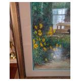 Joseph Bayol Framed Garden Print - Yellow Daisies in Bloom, Gold Frame