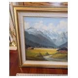 A. Dembeck Alpine Landscape Wetterstein Bei Garmisch 1977 Framed Oil on Canvas