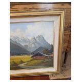 A. Dembeck Alpine Landscape Wetterstein Bei Garmisch 1977 Framed Oil on Canvas