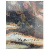 Framed Landscape Paintings - Tower Cityscape & Tree Courtyard (Pair)