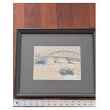Bayol River & Bridge Scene Prints - Framed Art Set