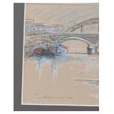 Bayol River & Bridge Scene Prints - Framed Art Set