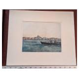 Bayol River & Bridge Scene Prints - Framed Art Set