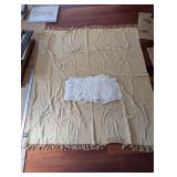 Nancy Koetter Fine Linens Italian Wool Throw Blanket - Beige Fringe