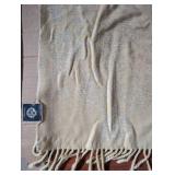 Nancy Koetter Fine Linens Italian Wool Throw Blanket - Beige Fringe