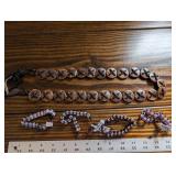 Tibetan Wood Disc Necklaces (2) & Pink Bead Bracelets (3)
