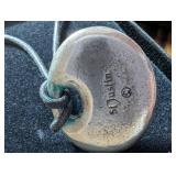 Sylvan's Round Silver Pendants on Leather Cord (Lot of 2)