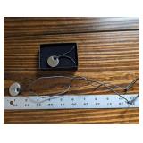 Sylvan's Round Silver Pendants on Leather Cord (Lot of 2)