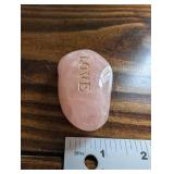 Rose Quartz Stone - Pink 2 in Rock with 'LOVE' Engraving