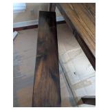 Rustic Farmhouse Dining Table with Lower Shelf - Dark Stained Pine