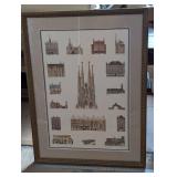 Gaudí Architecture Print - Framed Barcelona Landmarks Collage