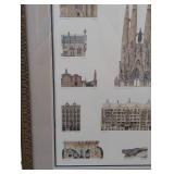 Gaudí Architecture Print - Framed Barcelona Landmarks Collage