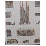 Gaudí Architecture Print - Framed Barcelona Landmarks Collage