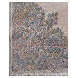 Area Rug - Cream Persian-Style with Blue Medallion & Floral Border
