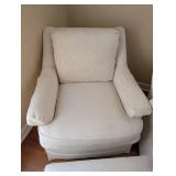 Ethan Allen Traditional Classics Armchairs & Ottoman - Cream Damask Upholstery Set