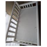 Nursery Changing Table - White Wood with Guard Rails, 3 Shelves