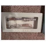 Mariposa Silverplate Sunburst Ornament & Serving Set - Spreader, Spoons, Leaf Ornaments