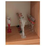 Champagne Flute Glass Set - Assorted Twisted Stems, Pink/Teal/Clear