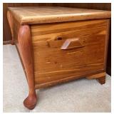 Vintage Knotty Pine Blanket Chest with Carved Ball Feet