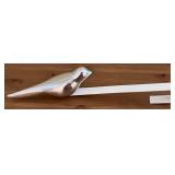 Chrome Bird Door clothes hanger- 12-13 in Long, Vintage Cabinet Hardware