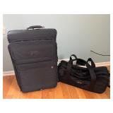 Black 2-Piece Luggage Set - Upright Rolling Suitcase & Duffel Bag