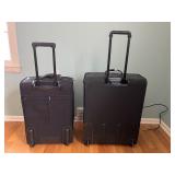 TravelPro 2-Piece Black Luggage Set - Carry-On & Upright Rolling Suitcases
